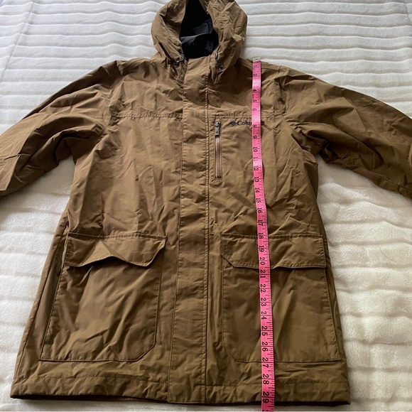 Columbia Omni-Tech Brown Hooded Waterproof Breathable Walking Rain Jacket Sz S - Picture 5 of 8